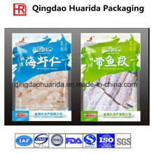 Três Side Seal Plastic Sea Frozen Food Packaging Saco, Sea Food Pouch